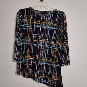 Peck & Peck Multicolor Plaid Long Sleeve Top